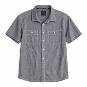 KAVU Gray Short Sleeve Button Down Shirt XXL Outdoor Casual